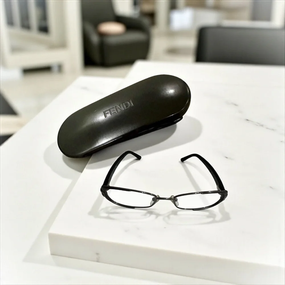 FENDI Women's Eyeglasses w/Side Logo Print w/Case & Card, NWOT